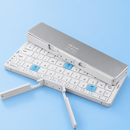 Teclado Bluetooth Plegable de Aluminio con Soporte Magnético | 3 Dispositivos | iOS, Android, Windows