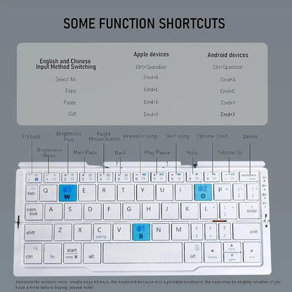 Teclado Bluetooth Plegable con Soporte Magnético para Móvil, Tablet e iPad
