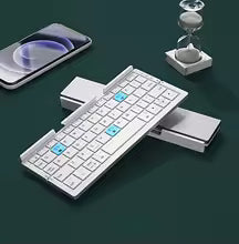 Teclado Bluetooth Plegable de Aluminio con Soporte Magnético | 3 Dispositivos | iOS, Android, Windows