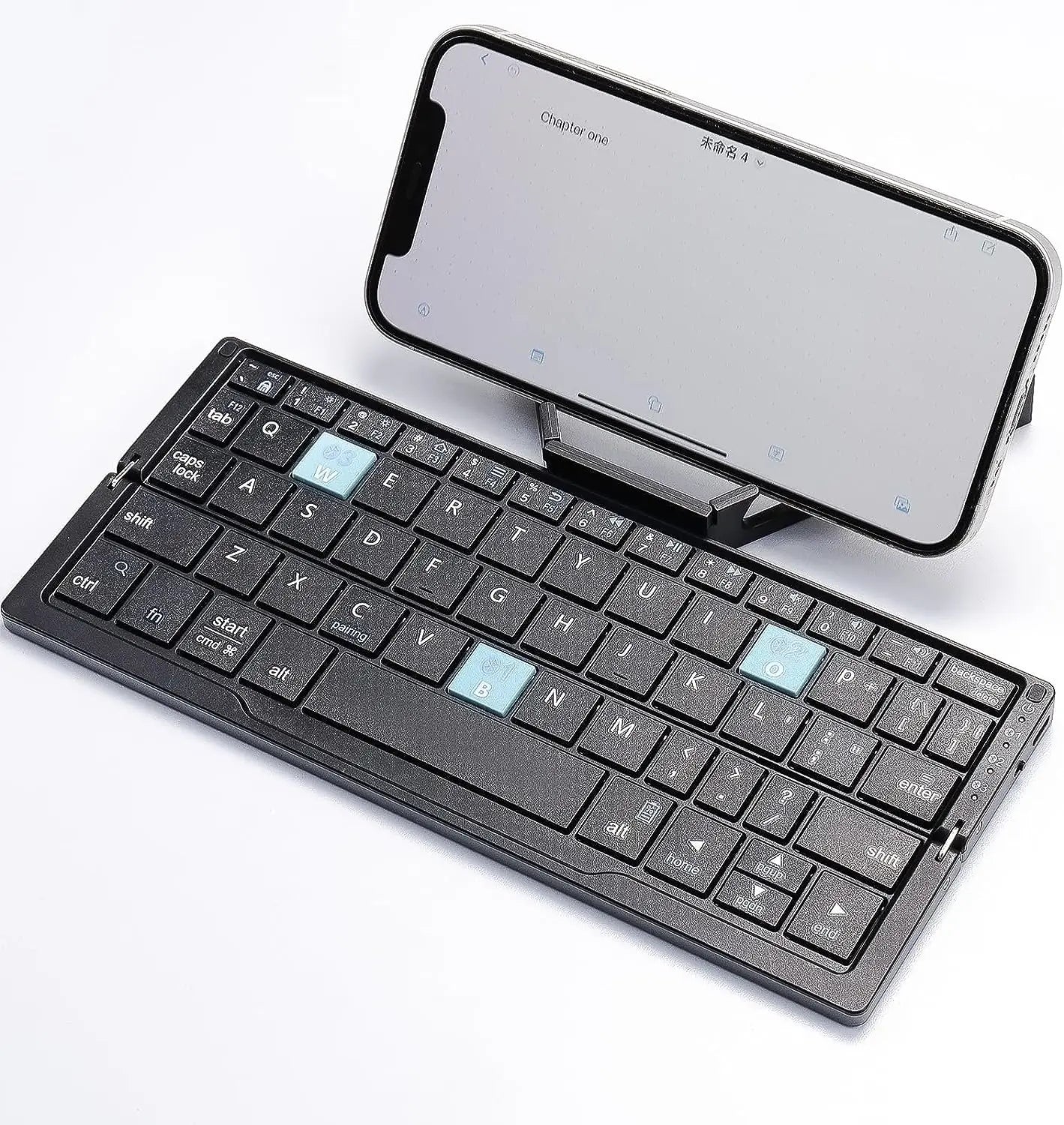 Teclado Bluetooth Plegable con Soporte Magnético para Móvil, Tablet e iPad