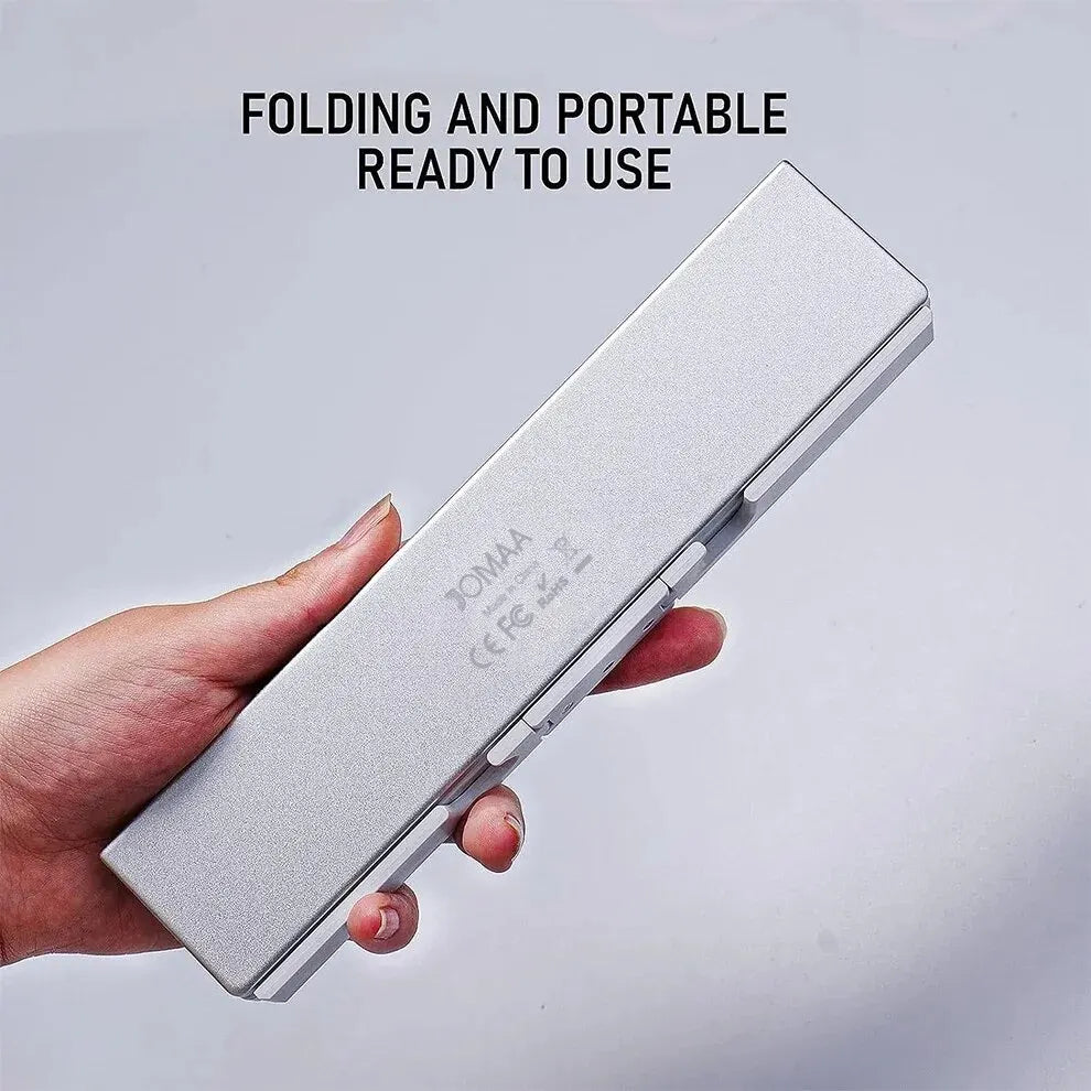 Teclado Bluetooth Plegable con Soporte Magnético para Móvil, Tablet e iPad