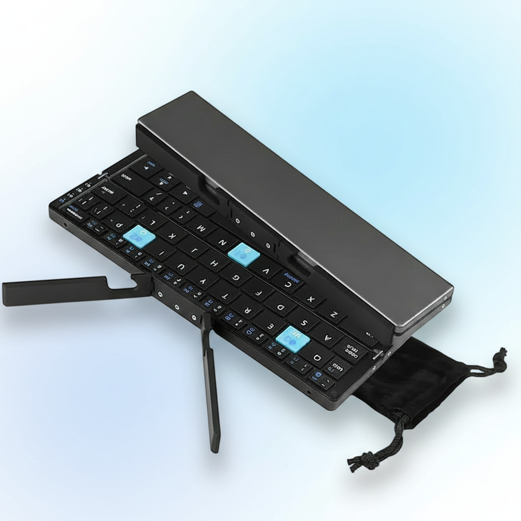 Teclado plegable con fondo claro